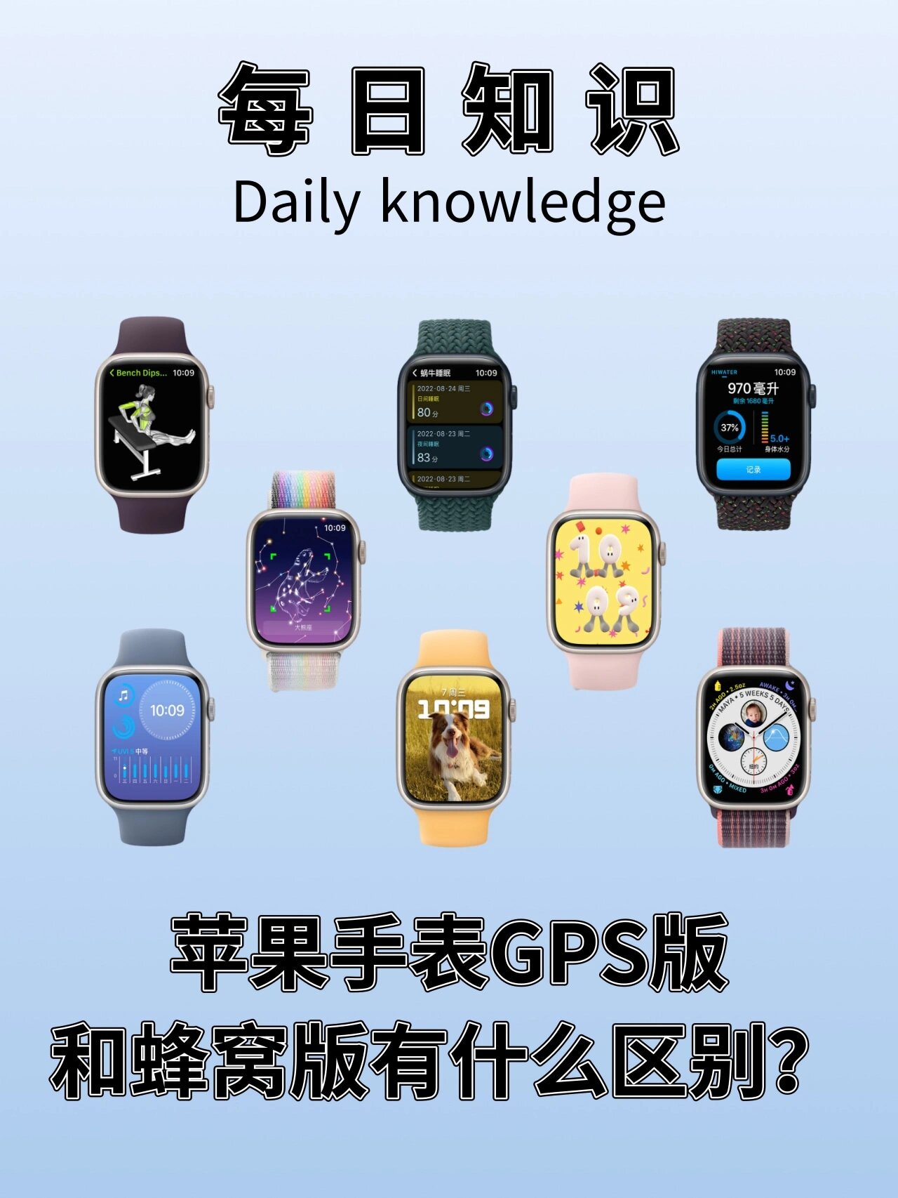 苹果手表3gps版和蜂窝版(apple watch series 3gps和蜂窝区别)
